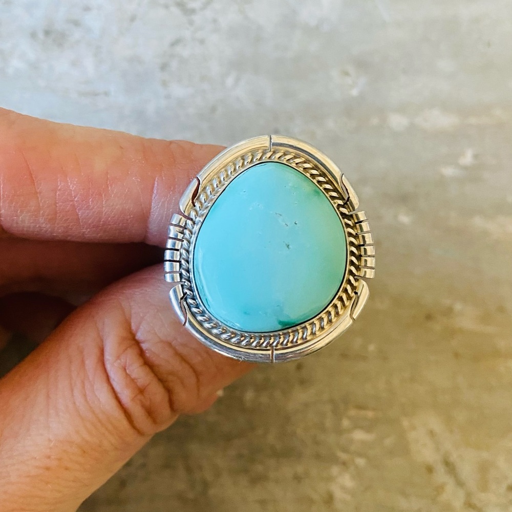♥️ Navajo ♥️ Donavan Skeets Sterling Silver & Sonoran Gold Turquoise Ring